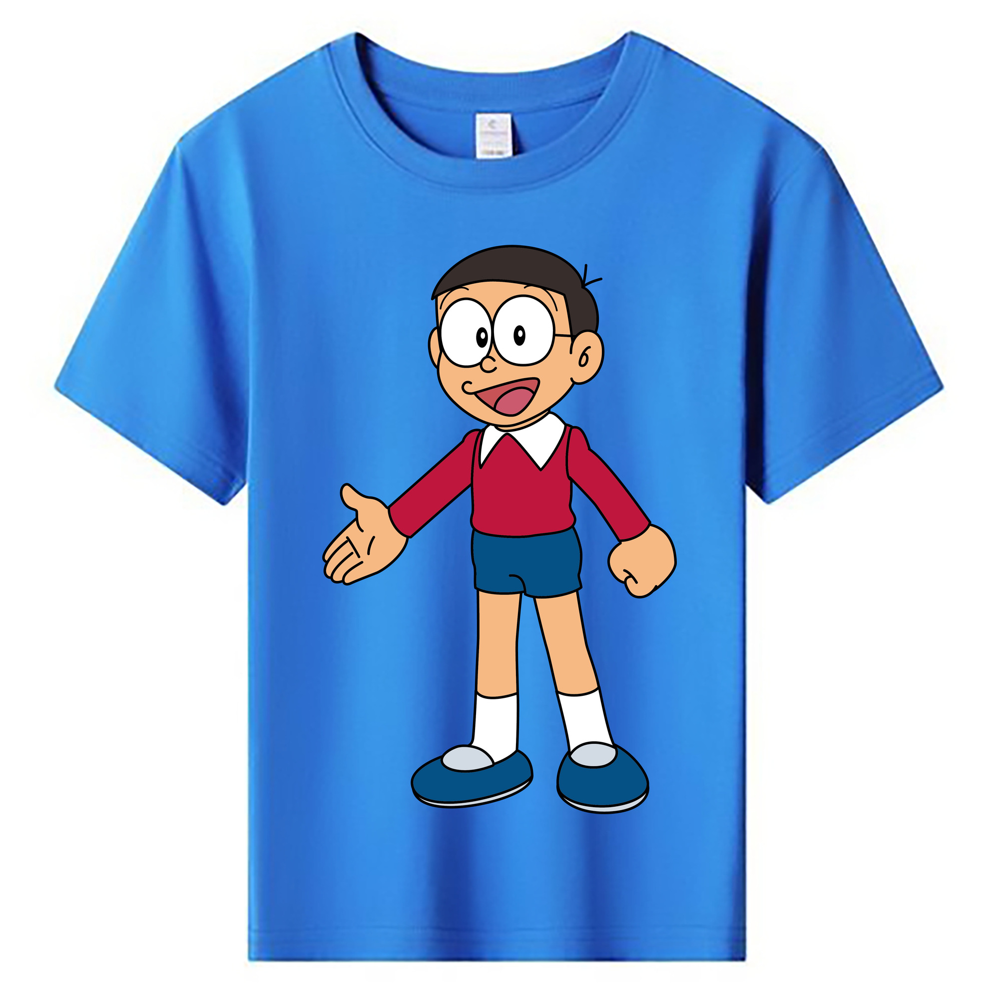 （画像用） ドラえもん 野比 のび太 Doraemon Nobita Nobi 綿100％キッズTシャツ（フロントプリント）